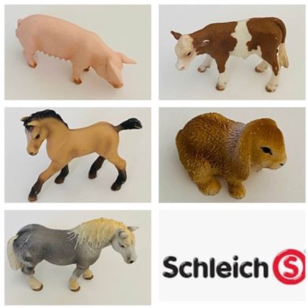 SCHLIECH LOT 5  woodland & farm animals, horses, pig, bunny, cow